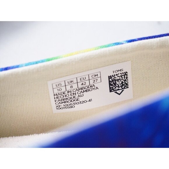 Toms Rainbow Tie-Dye Swirl Classic Slip-On, Size 10 (US) NEW! - Picture 9 of 14